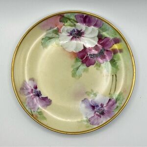 Vtg Ginori Italy Hand Painted Violets Gold Rim 6 in. Plate Signed L. Dini EUC